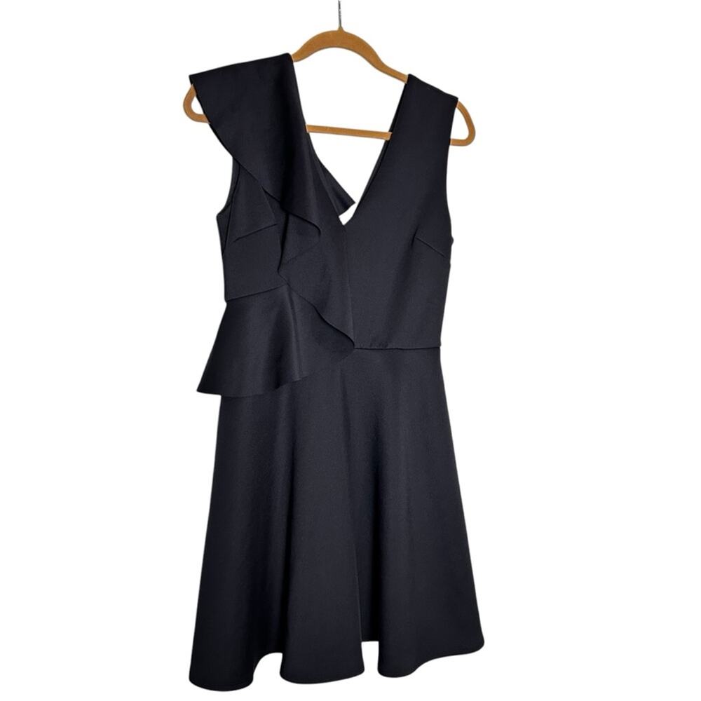 Ted Baker‎ Navy Sleeveless Ruffle V Neck Mini Dress Size 2 (6)